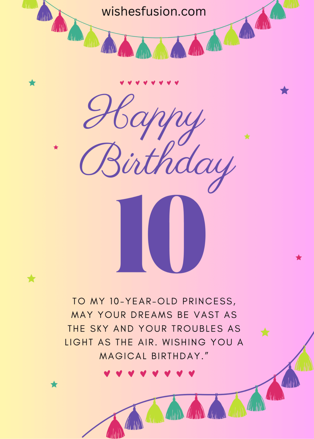 10th Birthday Wishes For Daughter - Wishes Fusion