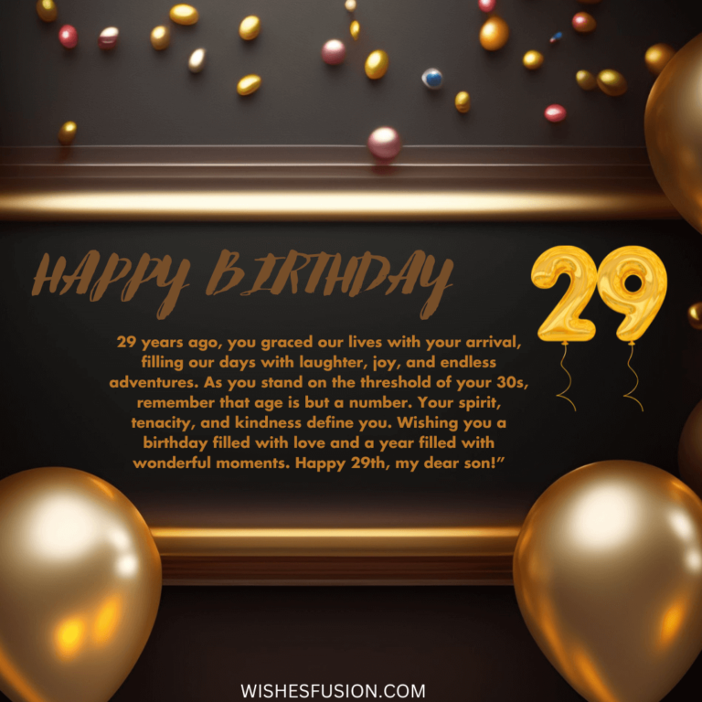 29th birthday wish for son