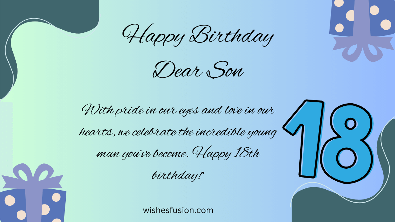 18th Birthday Wishes For Son - Wishes Fusion