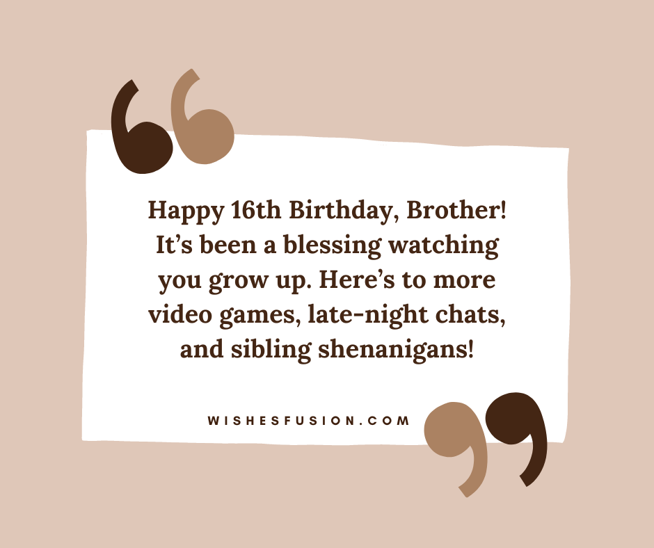 16th Birthday Wishes For Brother