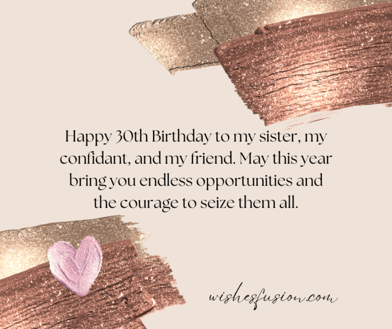 30th Birthday Wishes For Sister