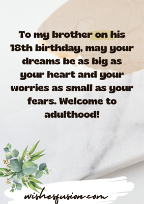 heart touching 18th birthday wishes for brother