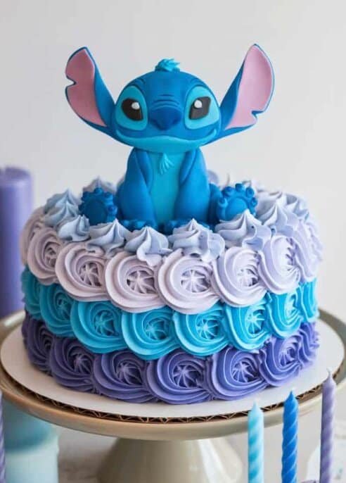 Stitch Birthday Cake Ideas, face cake